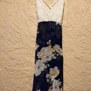 Backless floral dress